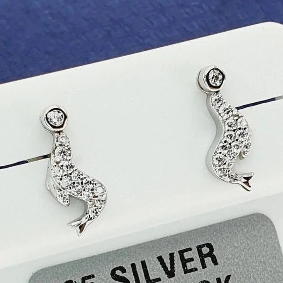 "925 Sterling Silver CZ Stud Earrings for Women/Girl, US925P1242 - Picture 6 of 8